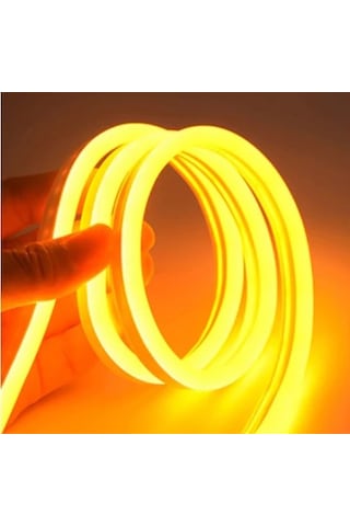 50 Metre Neon Amber 220 V Esnek Hortum Şerit Led Işık Aydın+fiş