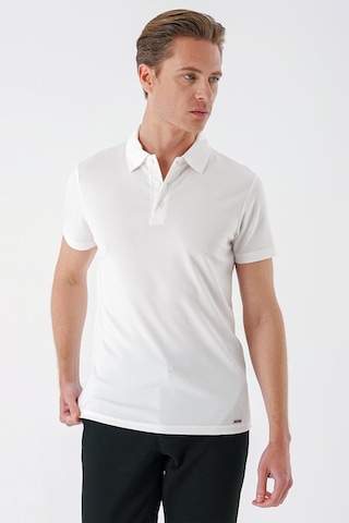 Efor Slim Fit Düğmeli Polo Yaka Pamuklu Beyaz Tişört Ts 879 Beyaz