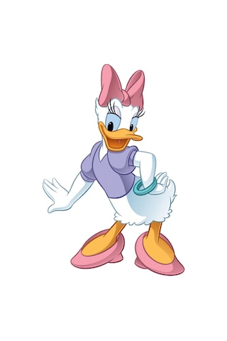 Maki Home Kız Çocuk Daisy Duck Baskılı Beyaz Gri Siyah Tshirt 5 6 7 8 9 10 11 12 13 14 Yaş Disney Miki Mouse Gri