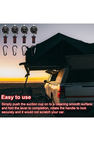 Leezsing Araç Kamp Çadırı Emniyet Askısı - 6 Emniyet Kancası İle Pratik Çadır Bağlama Çözümü Çok Renkli