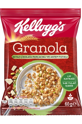 Kellogg's Beyaz Çikolata Parçacıklı&antep Fıstıklı Granola 60gr