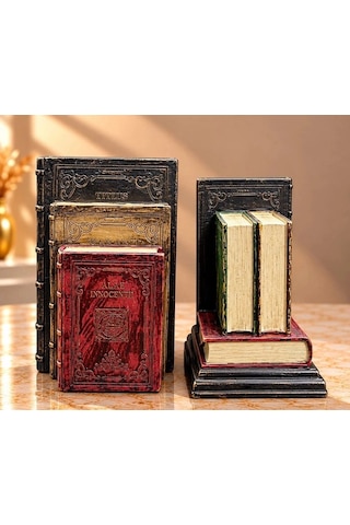 Premium Polyester Kitap Tasarımı Dekoratif Kitap Tutucu Seti Okuma Köşesi Parça