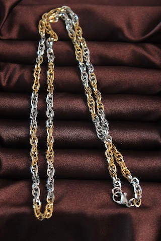 316l Çelik Çift Renk Hallow Model Kolye - Ebj240714w25377 Beyaz