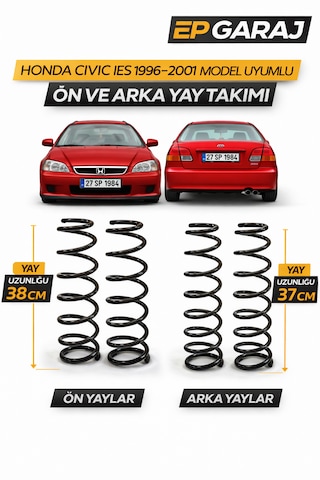 Honda Civic İes 1996 2001 Model Uyumlu Ön + Arka Yay Takımı