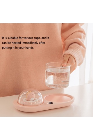 Sones Gece Lambası Aromaterapi Isıtma Altlığı Süt Isıtma Sabit Sıcaklık Altlığı, Ab Fişi Pembe