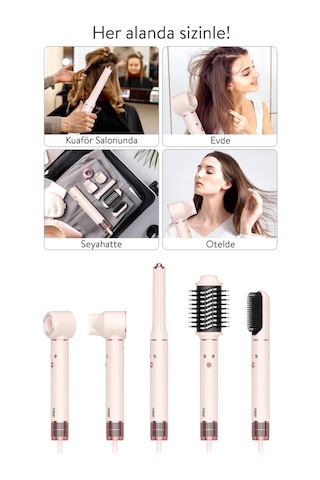 Sinbo Pro Airwrap Compact Uzun Multi-Styler 5in1 Saç Şekillendirme Seti