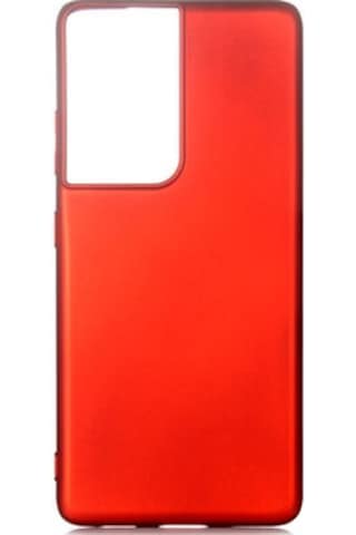 Samsung Galaxy Uyumlu S21 Ultra Kılıf Esnek Yapılı İnce Slim Silikon Kapak Ryc/premier Kirmizi
