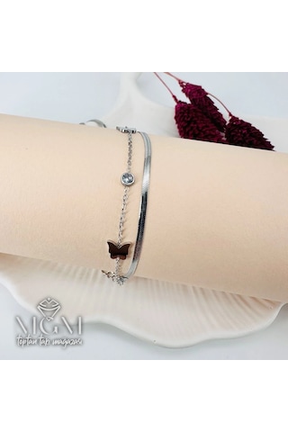 Mepa Rodyum Çelik Bileklikler 16+5 Cm Uzatma Payı - Kbl0149 Najmaddin Altın