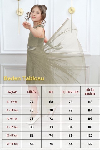 Asortix Kız Çocuk Abiye Elbise Yeşil