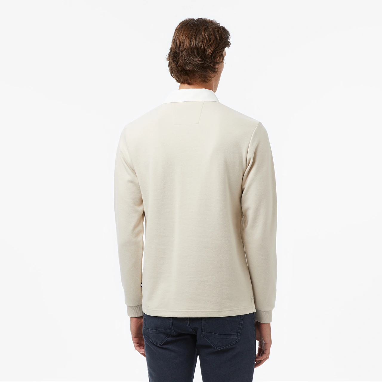Nautica Erkek Bej Classic Fit Uzun Kollu Polo Yaka T-shirt Düz K57011t Bej