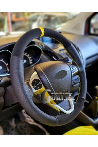 Oto Dikmeli Direksiyon Kılıfı Noktalı-Alkantara Yüzüklü Model 342767847