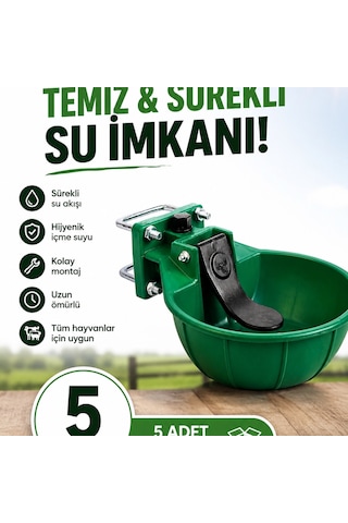 Kırılmaz  5 Adet Büyükbaş İçin Hayvan Suluğu - Plastik Kırılmaz Suluk 3 Litre