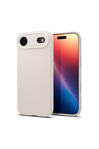 Spigen İphone Air İle Uyumlu Kılıf Liquid Air Hava Kanalı Teknolojisi Askeri Sınıf Koruma Dokulu Yüzey Kapak Natural Titanium Titanyum