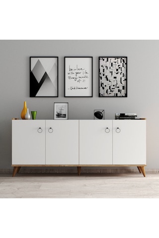 Tanmob Modern Konsol Beyaz - Çam - Ksl0103