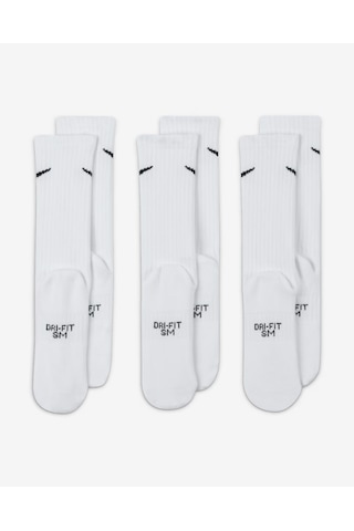 Nike Everyday Sx6842-100 Çocuk Yastıklı Crew Çorapları 3 Çift Beyaz