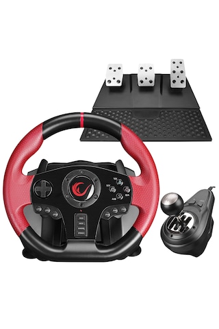 Rampage Speed W20 Sadece Pc Uyumlu 3 Pedallı - El Vitesli Gaming Oyuncu Direksiyonu