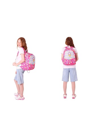 Kaukko Kids Kız Çocuk Okul Çantası Ve Isı Yalıtımlı Beslenme Çantası Seti L5227+l7227 Kauçuk Dondurma - Pembe Pembe