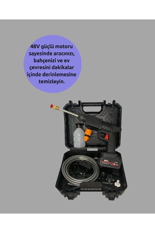 48v Şarjlı Basınçlı Yıkama Makinesi Kablosuz Su Tabancası