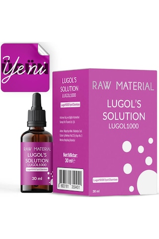 Raw Material Lugol Solüsyon 1000 İyot Damlası 30 ML