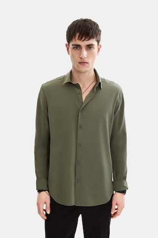Backandbond Yeşil Normal Yaka Comfort Fit Casual Gömlek