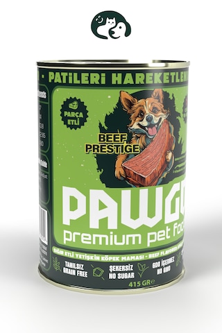 PAWGO Beef Prestige Sığır Etli Parça Etli Köpek Mama 12 x 415 G