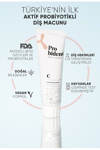 Probident Zerdeçal Özüt İlaveli Diş Macunu 75 ML + Dil Temizleme Aparatı