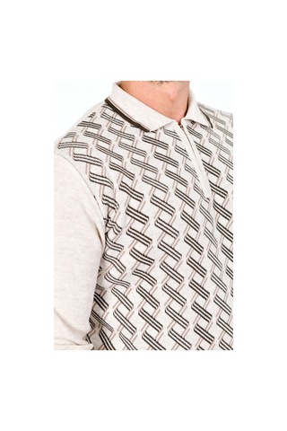 Kamalı Erkek Çelik Örgü Gömlek Yaka Fermuarlı Polo Yakalı Çizgili Desen Tüylenmeyen Triko Kışlık Baba Kazak Taş