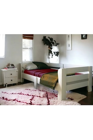 Fawdecor Doğal Mdf-lam Sedir Karyola Beyaz