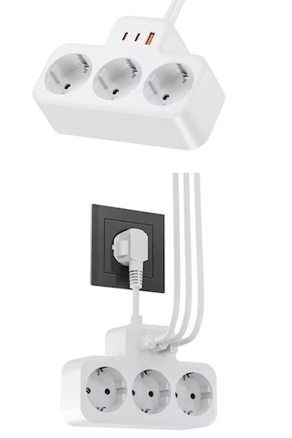 Çoklu Kablolu Priz -priz Çoğaltıcı-priz Dönüştürücü 1usb-2type-c