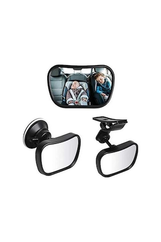 Novahub 360 Derece Araba Bebek Aynası, Bebek Arka Koltuk Aynası, Şeffaf Dışbükey Cam, Kolay Montaj, Güvenli Kullanım