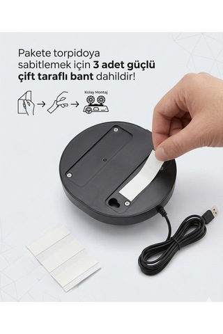 Mega Oto Market Araç İçi Torpido Üstü 360 Döner Başlıklı Tek Fanlı Oto Pervane - Usb Girişli