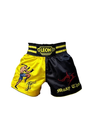 Leon Warrior Profesyonel Muay Thai Ve Kick Boks Şortu Sarı Siyah Renkli Byl1005 Siyah-sarı