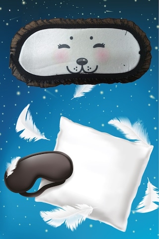 Pembecin Uyku Göz Bandı Maskesi Işık Önleyici Gözlük Maske Bant Eye Mask Kedicik
