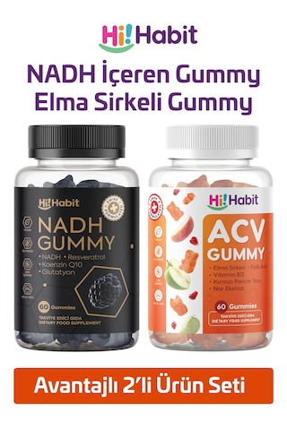 Hi Habit Nadh & Elma Sirkesi Gummy B12 Q10 Folik Asit 2x60