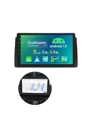 Eonon E46a12s Android 13 Oto Teyp Bmw E46 Uyumlu 9 Dokunmatik Multimedya Sistemi - 4g Destekli 9"