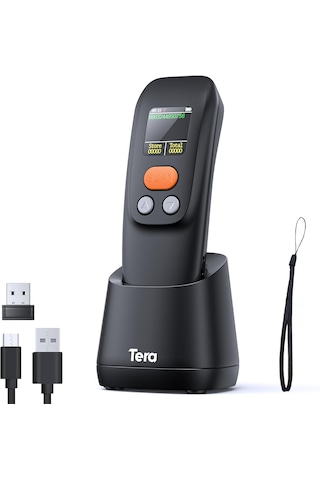 Tera 1600 Kablosuz 1d 2d Qr Barkod Okuyucu Ergonomik El Tipi 3in1 Bluetooth, 2.4g Kablosuz, Usb Süper Kod Çözme Cmos Sensörlü Tarayıcı