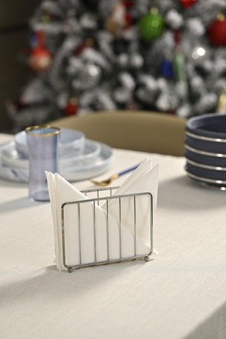 Silver Kafes Peçetelik, Kafe Cafe, Restoran, Otel, Dekoratif Peçetelik Hediyelik - Metal Paslanmaz Renkli