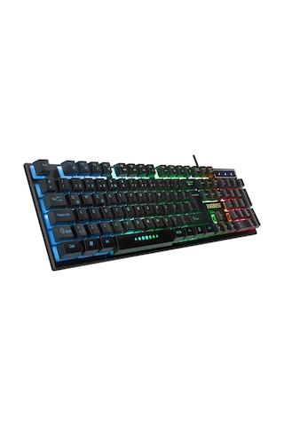 Everest Km-198 Luminax Siyah Gökkuşağı Aydınlatmalı Q Gaming Oyuncu Klavye + Mouse Set Optik