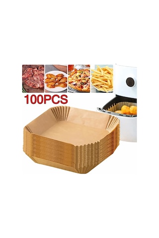 Hombey Halka Ve Kare Yemek Pişirme Kağıtları, 100 Adet, 16x4.5cm, Yüksek Sıcaklığa Dayanıklı, Yemek Kalitesi, Yağ Emici, Hava Fritözü İçin Özel