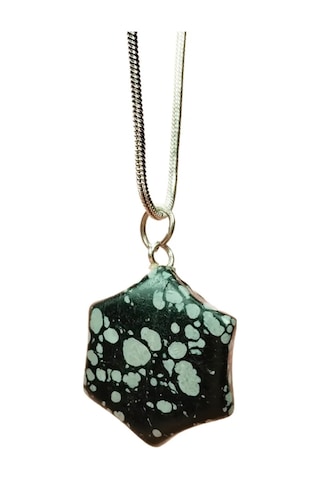 Obsidyen Doğal Taşı Zincirli El Yapımı Kolye Uç: 2 Cm Zincir: 20 Cm Kutulu Mudanis Çok renkli