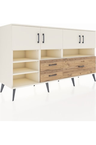Hyperion Konsol 8 Raflı 3 Çekmeceli 4 Kapaklı 176x44x99 Aytaşı-ay Aytaşı-aytaşı/çam