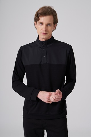 Morven Erkek Siyah Trend Dik Yaka Dinamik Fit Sweat-shirt 26ks063011001 Siyah