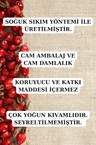 Kuşburnu Çekirdeği Yağı 20 M L - % 100 Saf Soğuk Sıkım Kuşburnu Yağı 20 ML