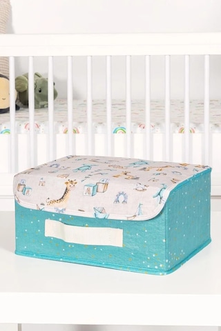 Tex Republic Baby Kapaklı Kutu - Bebek Odası Düzenleyici 30 X 22 X 15 Cm Mavi