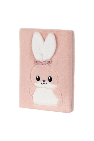 Pelüş Ve Eğlenceli Defter - Tavşan Figürlü Açık Pembe