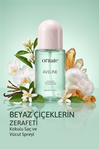 Aveline Beyaz Çiçek, Narenciye, Amber Ve Vanilya Notalı Kokulu Saç Ve Vücut Spreyi Body Mist 200 Ml