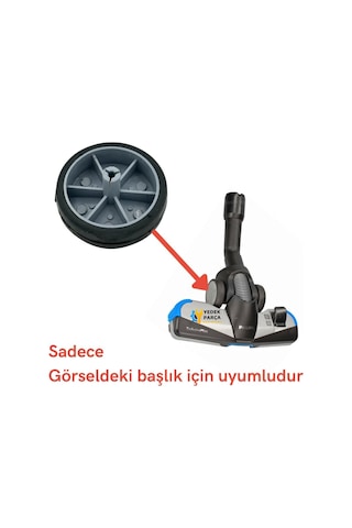 Philips Uyumlu Fc 8726 Performer Expert Süpürge Triactive Emici Başlık Tekerleği - Gri