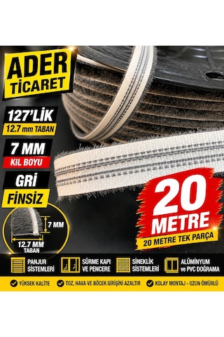 Ader 127 Lik Kıl Fitil 7 Mm Gri Finsiz 20 Metre