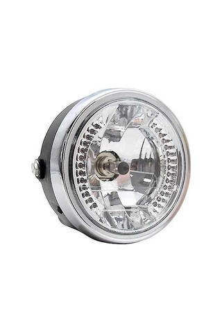 Besthome1 Retro Motosiklet Ön Farı - 8'lik Led Melek Halkalı, Çift Işık Seç, Abs+pc, Eco Enerji