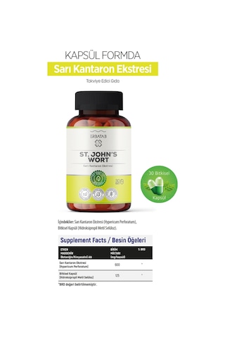 Erbatab St. John's Wort Sarı Kantaron Eki 30 Kapsül